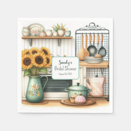 レトロキッチンブライダルシャワー紙ナプキン スタンダードカクテルナプキン