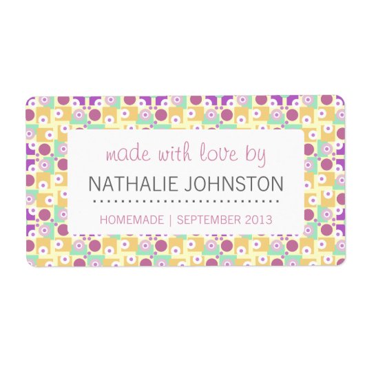 レトロキッチンブレックファーストダイナー1950sパープルアクア ラベル (正面)