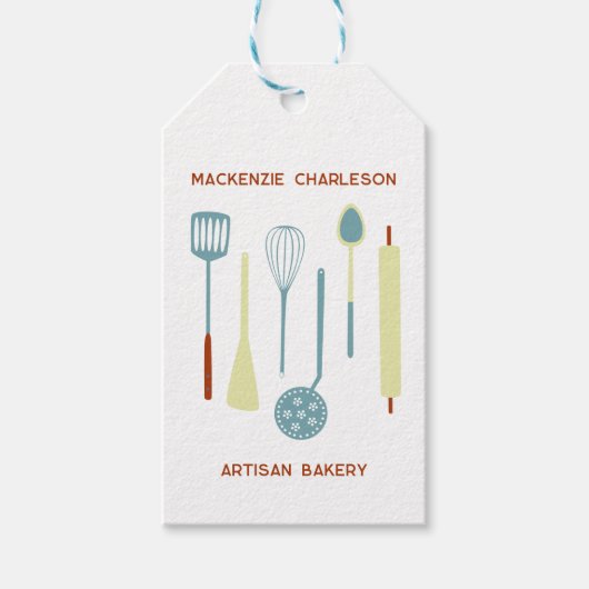 レトロキッチンベーカリーカフェケータリングラベル ギフトタグ (正面)