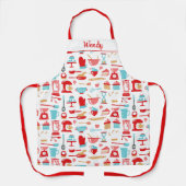 レトロキッチンベーキング料理恋人デザイン エプロン (正面)