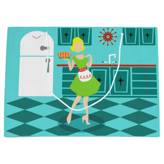 レトロキッチン抱き枕 ラージペーパーバッグ (正面)