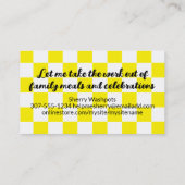 レトロキッチン料理クラスのシェフケータリング料理 名刺 (裏面)