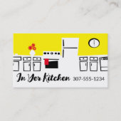 レトロキッチン料理クラスのシェフケータリング料理 名刺 (正面)