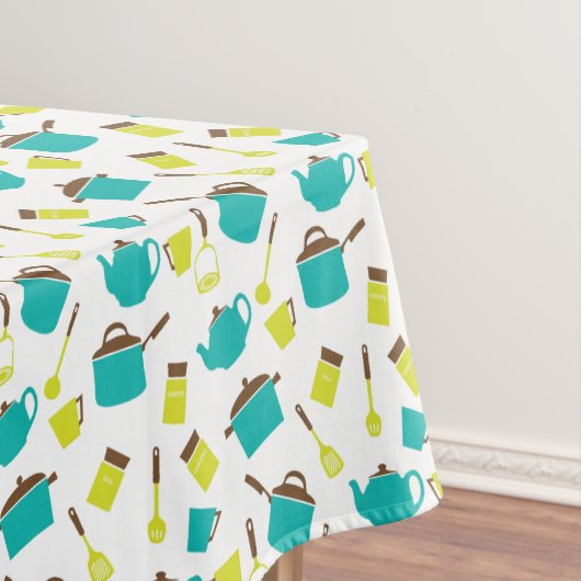 レトロキッチン料理パンティーポットパターン テーブルクロス (インサイチュ)