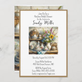 レトロキッチン料理ブライダルシャワー招待 招待状 (正面/裏面)