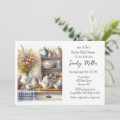 レトロキッチン料理ブライダルシャワー招待 招待状 (スタンド正面)