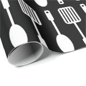 レトロキッチン料理器具パターン ラッピングペーパー (ロールコーナー)