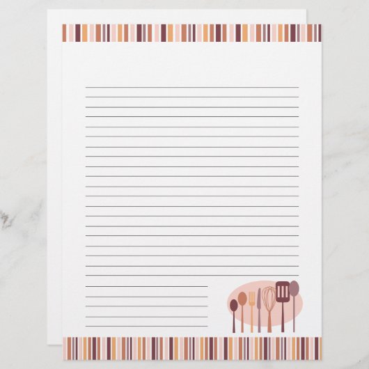 レトロキッチン料理器具レシピページ (正面/裏面)