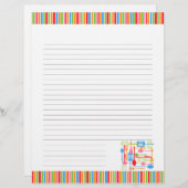 レトロキッチン料理器具空白のレシピページ (正面/裏面)