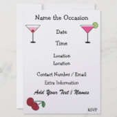 レトロキッチン – カクテル – ディナーパーティー- SRF 招待状 (裏面)