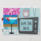 レトロキッチン/ディナーパーティー- SRF セーブザデート (正面/裏面)