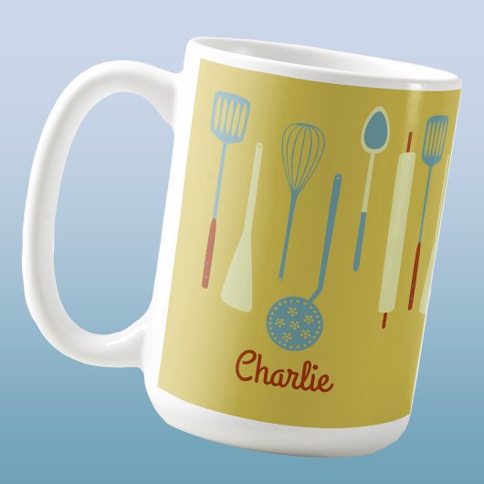 レトロキッパーソナライズされたチン コーヒーマグカップ