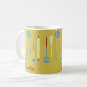 レトロキッパーソナライズされたチン コーヒーマグカップ (正面左)