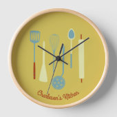 レトロキッパーソナライズされたチン 壁時計 (正面)