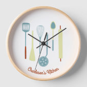 レトロキッパーソナライズされたチン 壁時計 (正面)