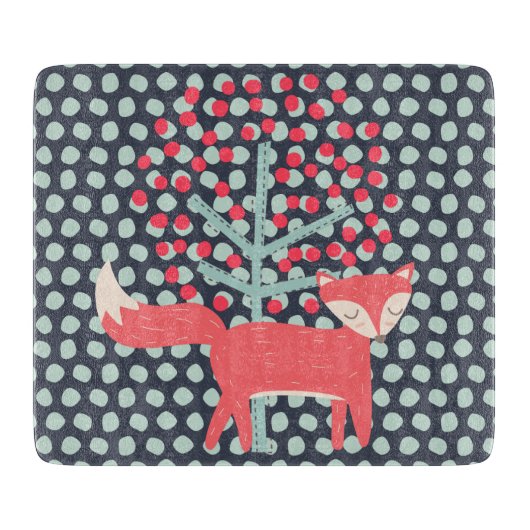 レトロキツネ カッティングボード (正面)