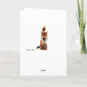 レトロキツネ&フクロウ誕生日カード カード (裏面)