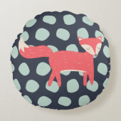 レトロキツネ ラウンドクッション (正面)