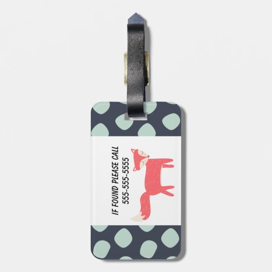 レトロキツネ ラゲッジタグ (裏面縦)