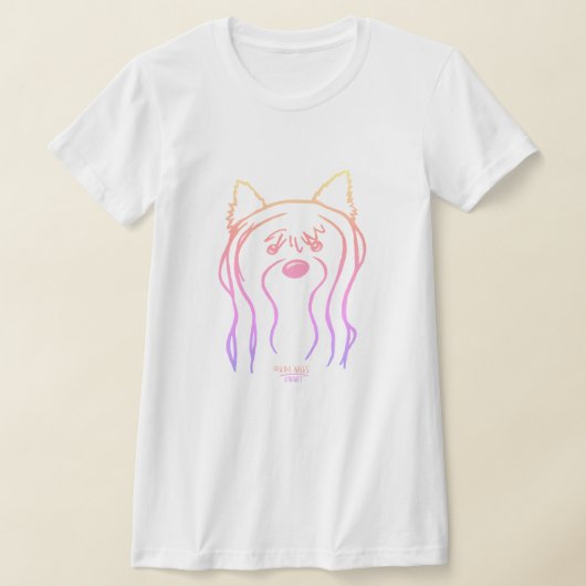 レトロキニアートヨークシャーテリアTシャツ Tシャツ (レイダウン)