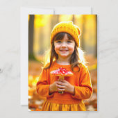 レトロキノコ秋誕生日パーティー写真 招待状 (裏面)