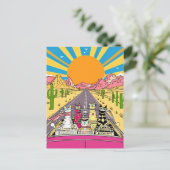 レトロキャッツオンバケーションテイクアロードトリップ ポストカード (スタンド正面)