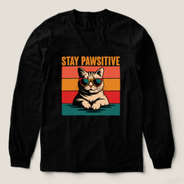 レトロキャットのポジティブデザイン トライブレンドTシャツ
