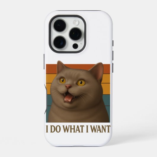 レトロキャットの態度 iPhoneケース (裏面)