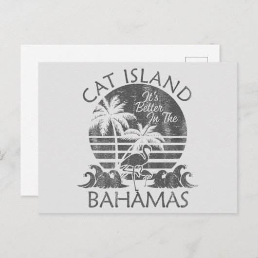 レトロキャットアイランドバハマハガードバケーションクルーズ ポストカード (正面/裏面)