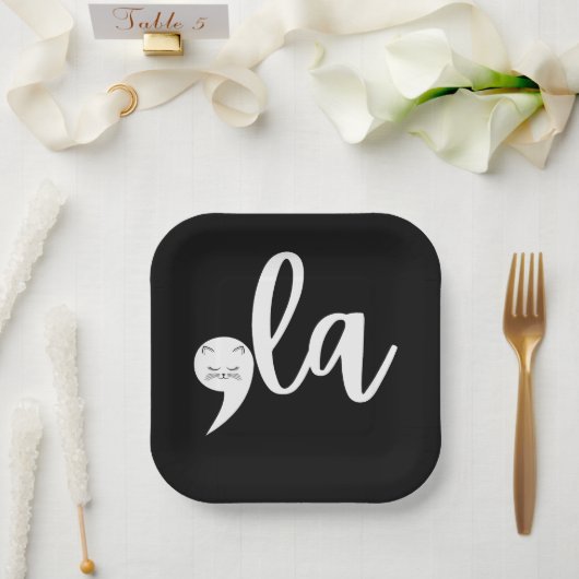 レトロキャットコンマラカマラハリス2024年選挙 ペーパープレート (ウェディング)