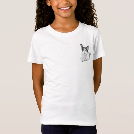 レトロキャットハーフトーン Tシャツ (正面)