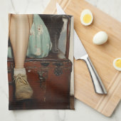 レトロキャット熱狂するレディービーブの抱擁 キッチンタオル (四つ折り)