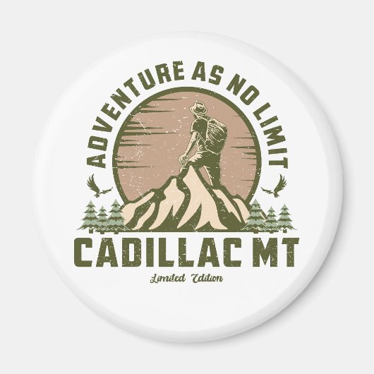 レトロキャディラックマウンテンハイクサンセット マグネット (正面)