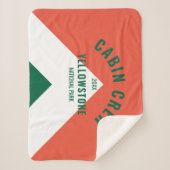 レトロキャビン乗務員順化目的地レッドグリーン シェルパブランケット (正面)