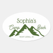 レトロキャプパーソナライズされたンバッハマウンテンズグリーン 楕円形シール (正面)