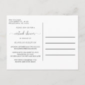 レトロキャリッジピンク金ゴールドバーチャルベビーガールシャワー インビテーションポストカード (裏面)