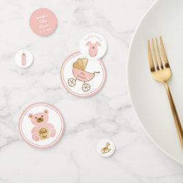 レトロキャリッジ玩具ボトルピンクベビーガールシャワー コンフェッティ