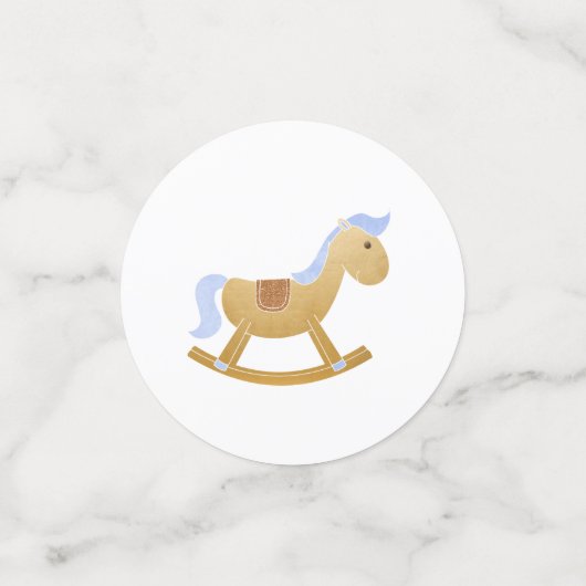 レトロキャリッジ玩具ボトルブルー男の赤ちゃんシャワー コンフェッティ (スモール正面)