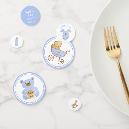 レトロキャリッジ玩具ボトルブルー男の赤ちゃんシャワー コンフェッティ (グループ)