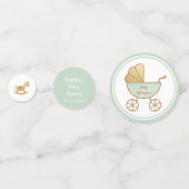 レトロキャリッジ玩具ボトルミント金ゴールドベビーシャワー コンフェッティ (正面)