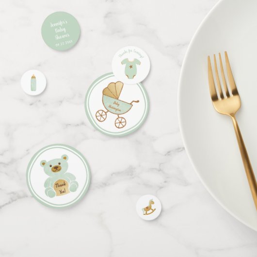 レトロキャリッジ玩具ボトルミント金ゴールドベビーシャワー コンフェッティ (グループ)