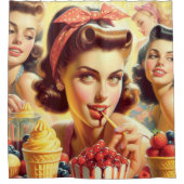 レトロキャンディガールズ シャワーカーテン (正面)