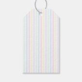 レトロキャンディストライプズ数々のパステルカラー ギフトタグ (正面)
