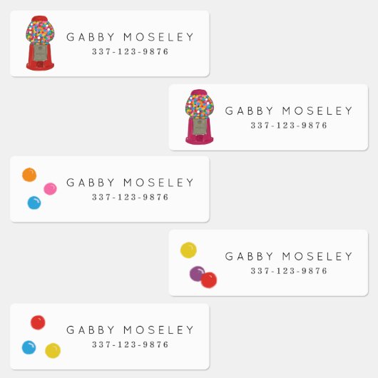 レトロキャンディパーソナライズされたグボール機キッズ ラベル (グループ)