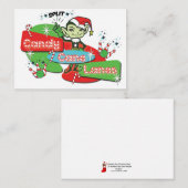 レトロキャンディーケインレーンボーリング小妖精や小人 ノートカード (正面/裏面)