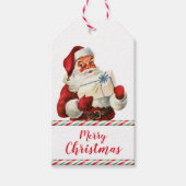 レトロキャンディーケーンサンタクロースクリスマス ギフトタグ (正面)