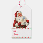 レトロキャンディーケーンサンタクロースクリスマス ギフトタグ (裏面)