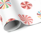 レトロキャンデーのクリスマスの包装紙のギフト用包装紙 ラッピングペーパー (ロールコーナー)