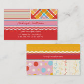 レトロキャンデーのピンクコンボパターンカスタムなプロフィールカード 名刺 (正面/裏面)