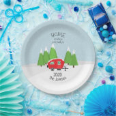 レトロキャンパークリスマス ペーパープレート (パーティー)